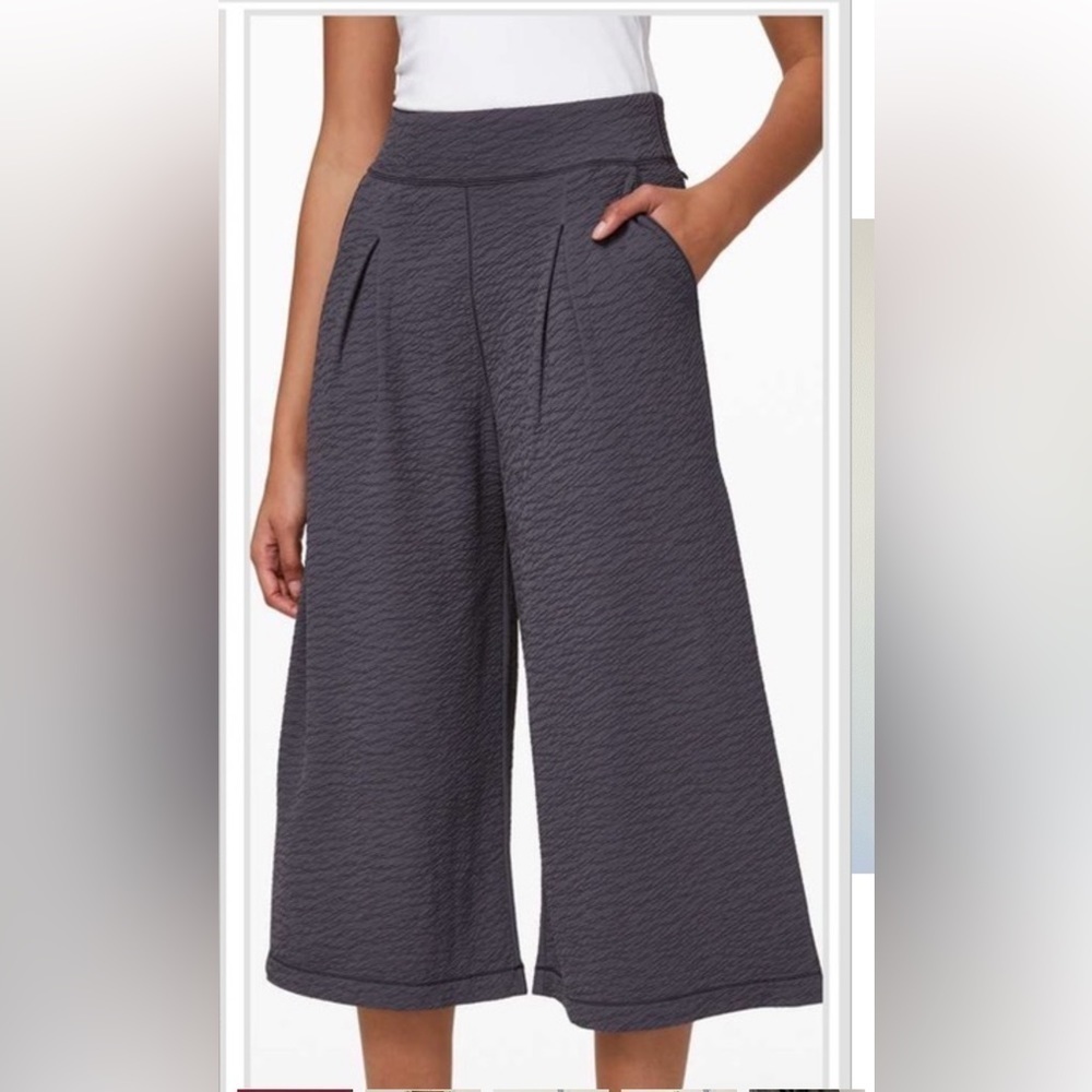 EUC - Lululemon - Can you feel the pleat pants - size 4 - dark charcoal color